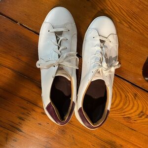 B.Magli Handmade Sneakers Worn Once as New Calfskin in/out Burgundy trim$345.00!